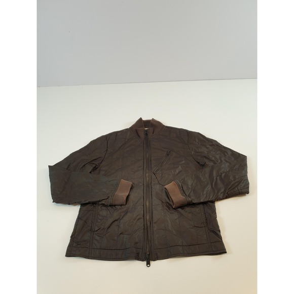 Converse John Varvatos Jacket Men's Medium Brown Quilted Bomber Full Zip - Picture 1 of 12